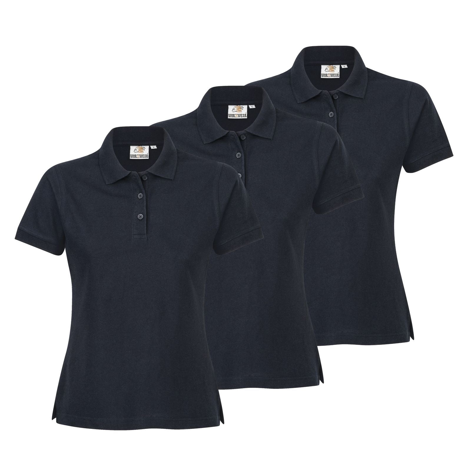 3er Set Damen Poloshirt workwear basic im Vorteilspack Berufskleidung der Marke WORXWEAR