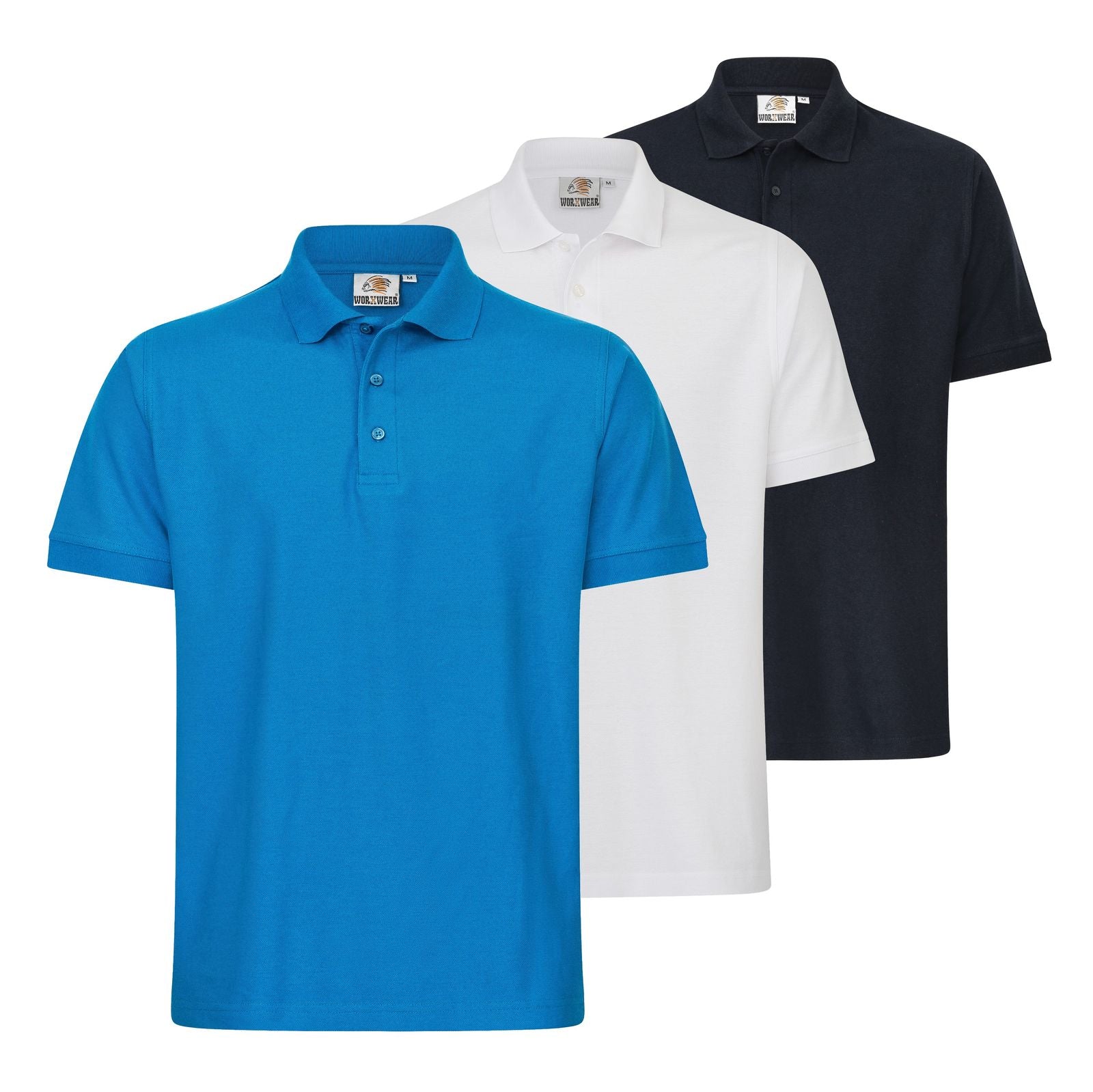 3er Set Herren Poloshirt workwear basic der Marke WORXWEAR