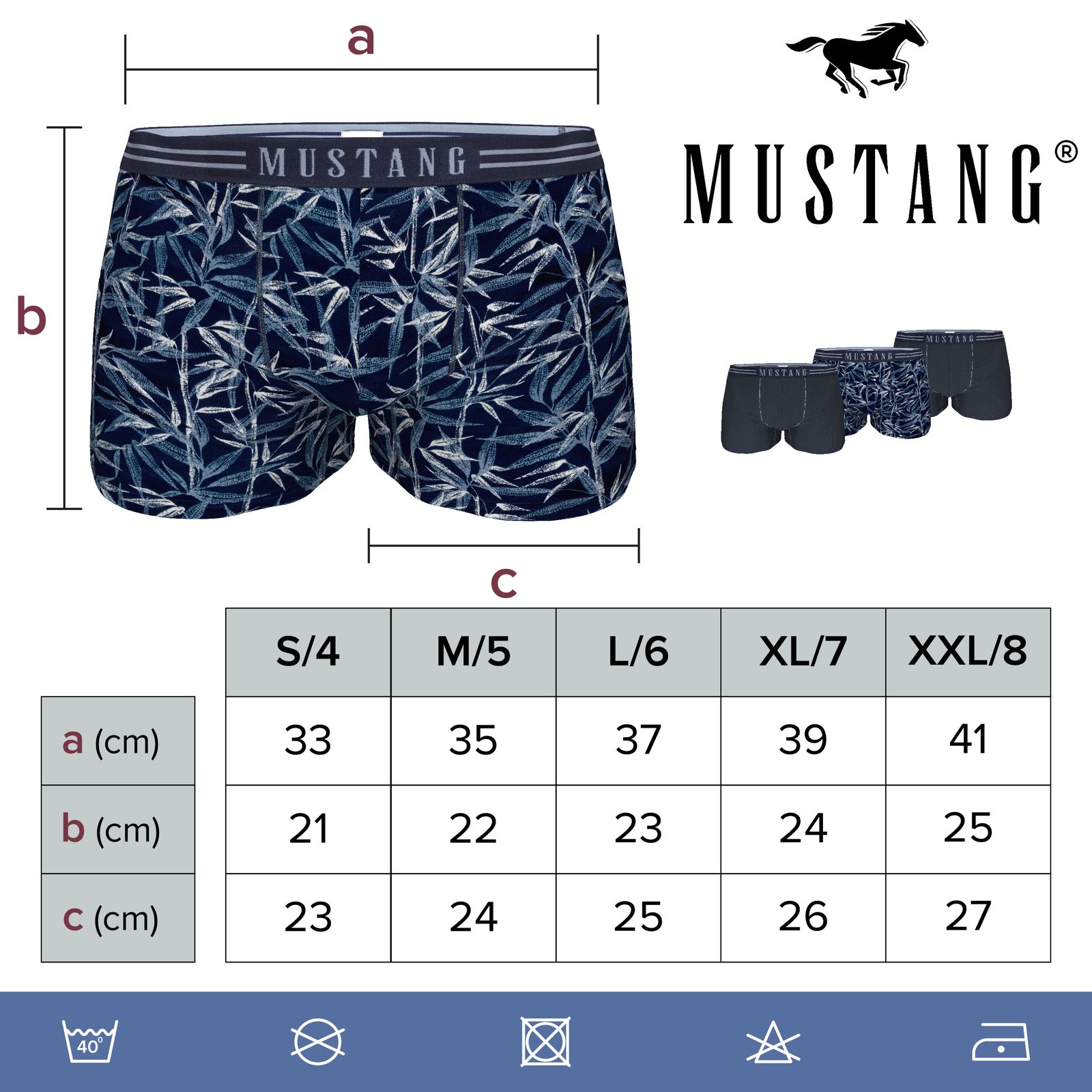 Herren Boxershorts von Mustang Retropants 3er-Pack