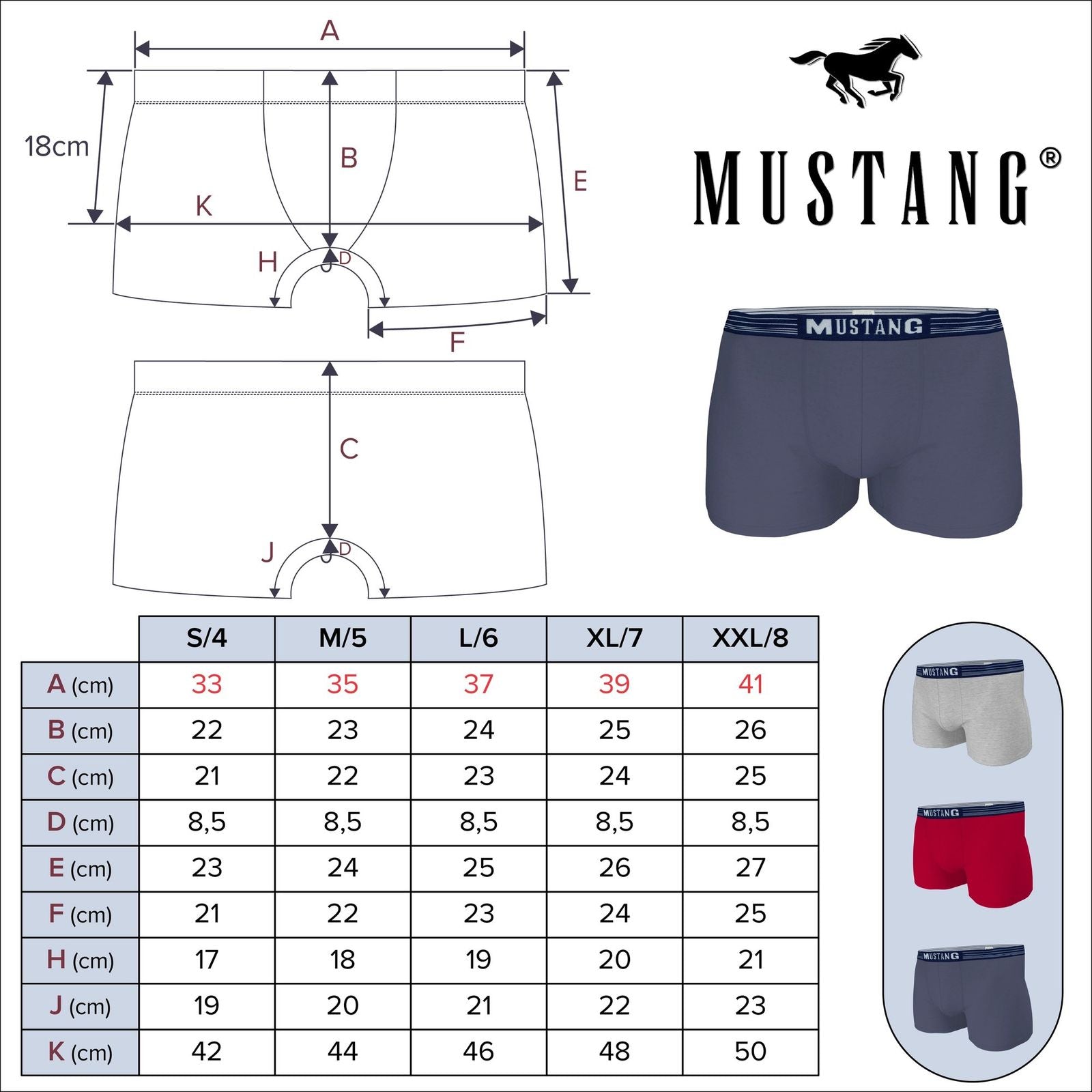 Boxershorts "Tyler Sport" von MUSTANG 3er Set Herren