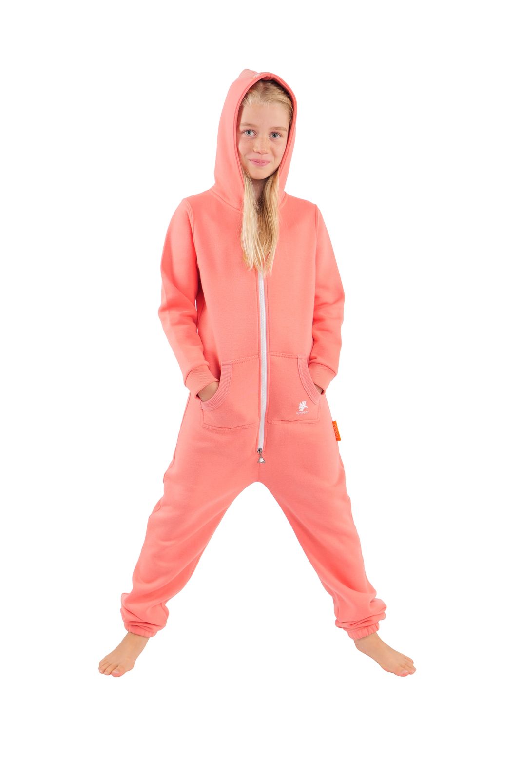 O'Poppy Kinder Jumpsuits Jungen Mädchen mit Zwergen Kapuze rosa