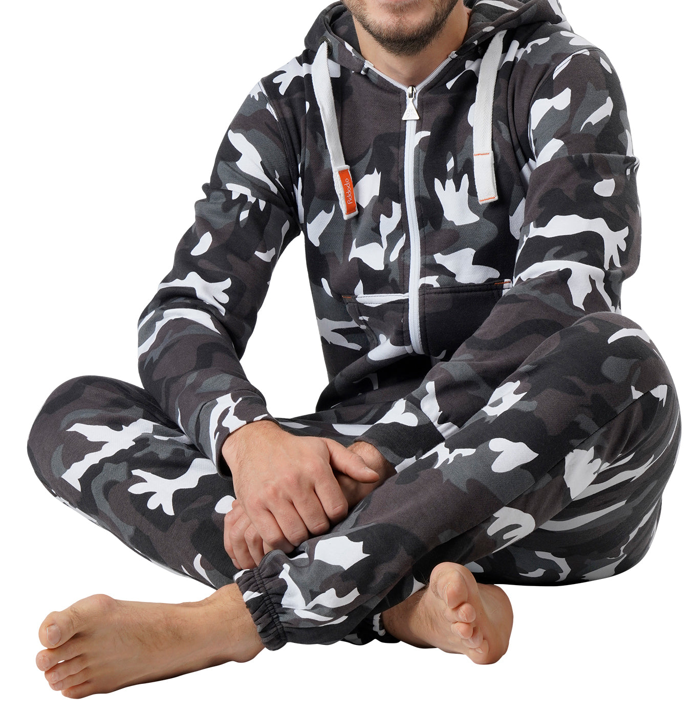 O'Poppy Jumpsuit Herren mit spitzer Kapuze camo urban grey