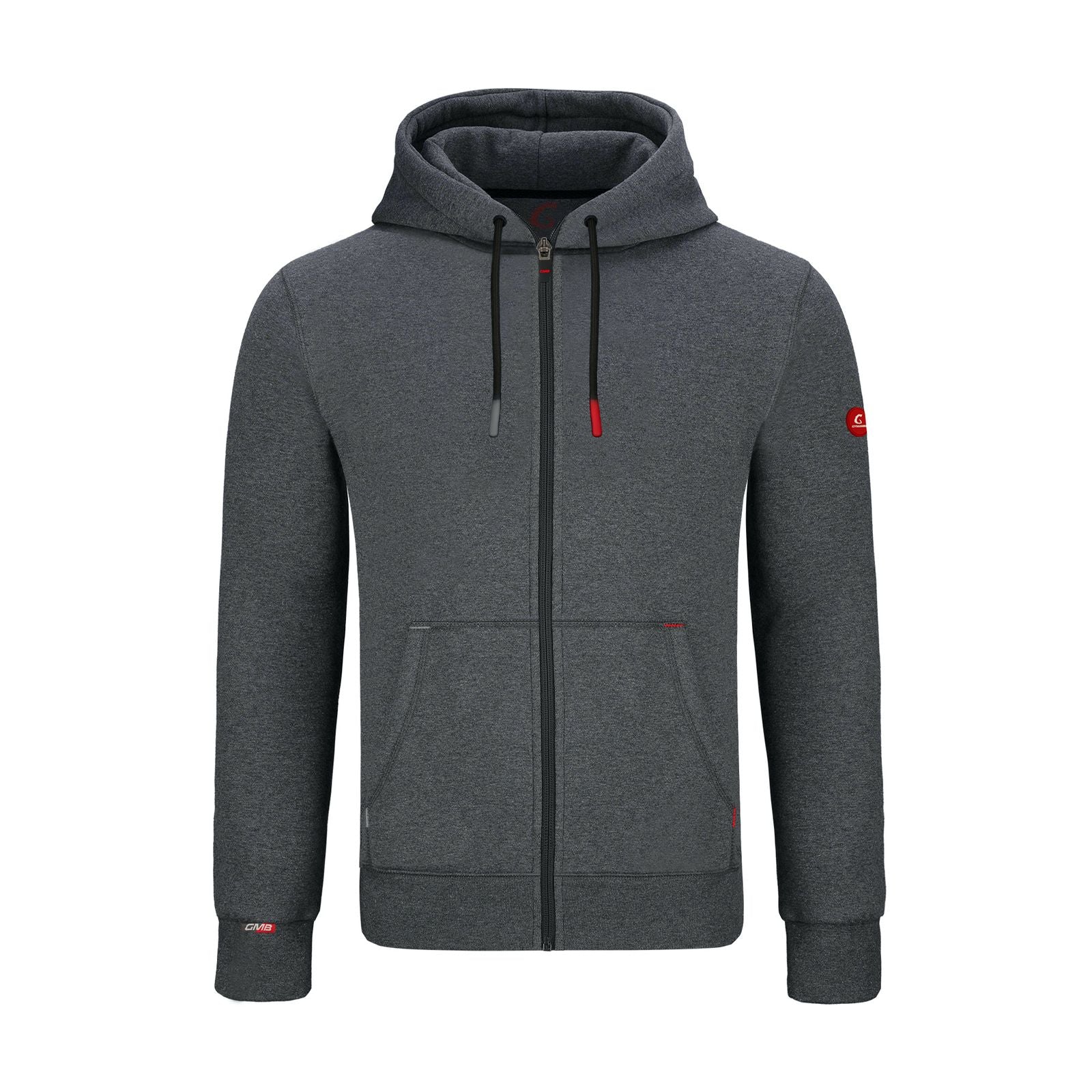 GYMAMBA Sweatjacke red edition Herren mit Kapuze dunkelgrau