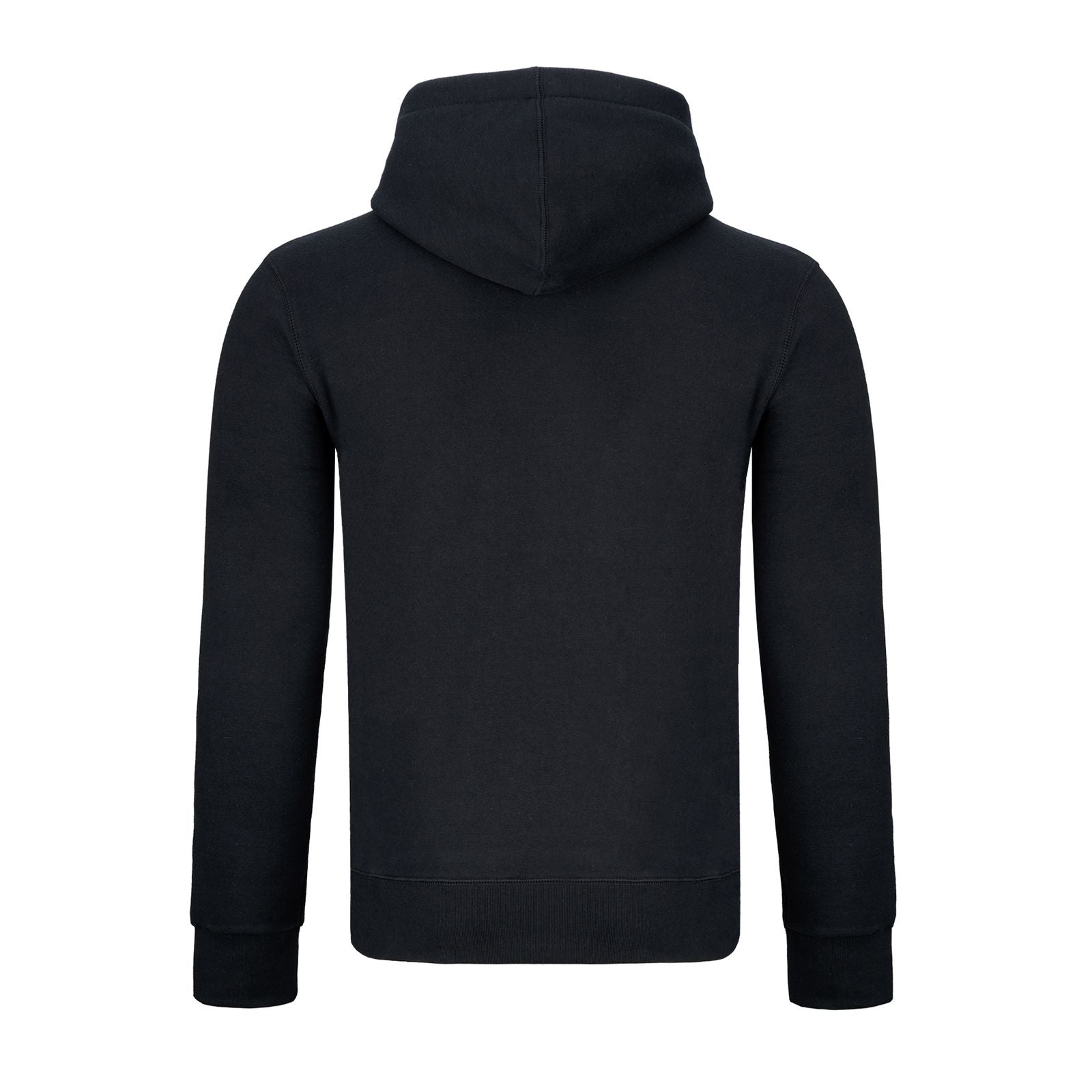 Warme GYMAMBA Sweatjacke Herren mit Lederpatches und Kapuze schwarz