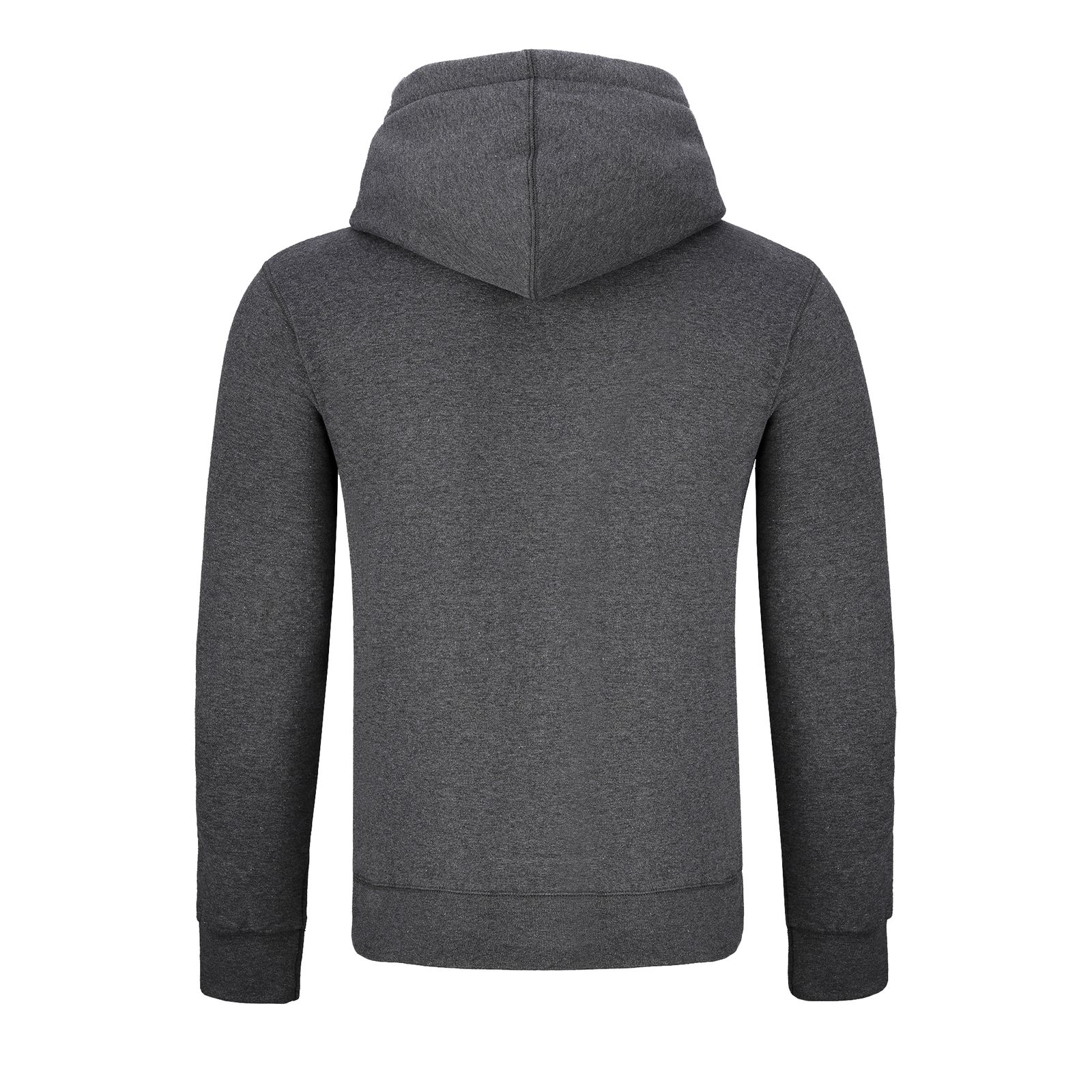 Warme GYMAMBA Sweatjacke Herren mit Lederpatches und Kapuze dunkelgrau