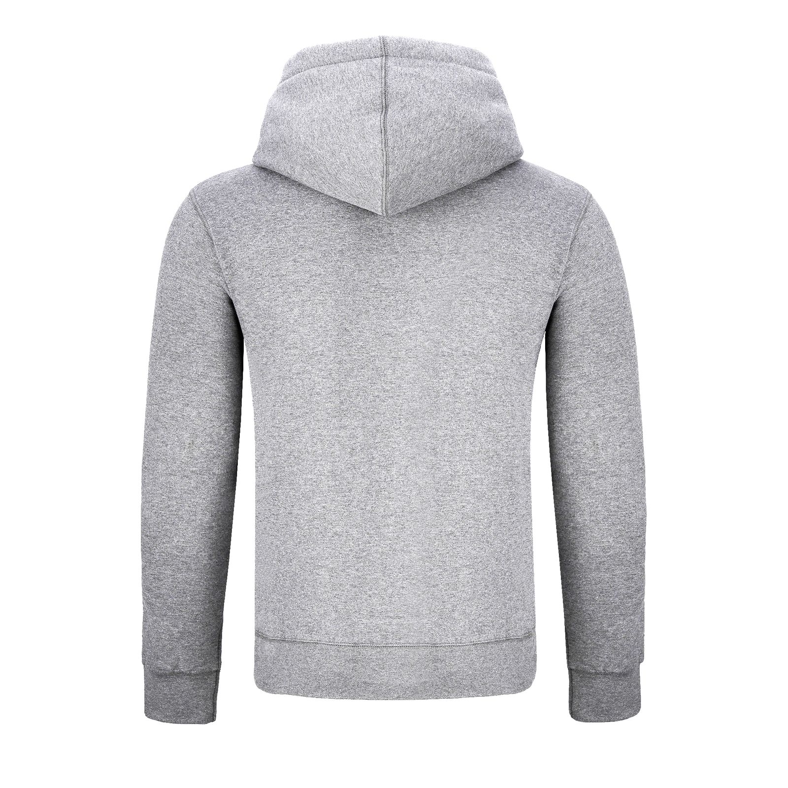 Warme GYMAMBA Sweatjacke Herren mit Lederpatches und Kapuze hellgrau