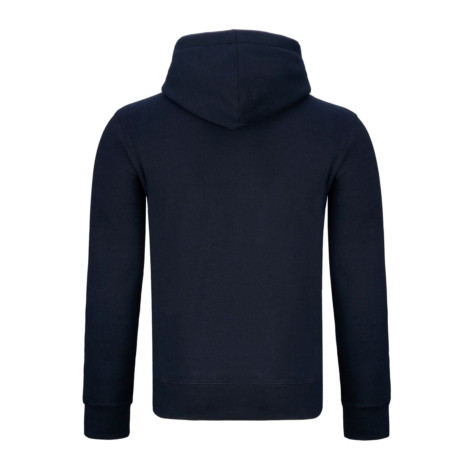 Warme GYMAMBA Sweatjacke Herren mit Lederpatches und Kapuze dunkelblau